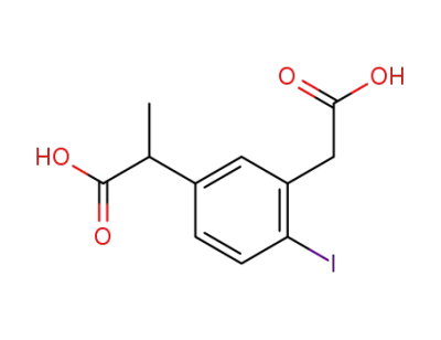 2-(3-carboxymethyl-4-iodophenyl)propionic acid